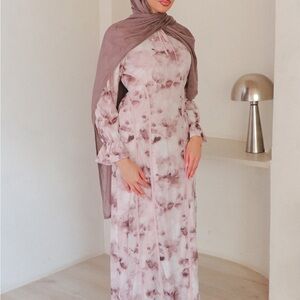 Lameera moda Blush Pink Floral Maxi Dress